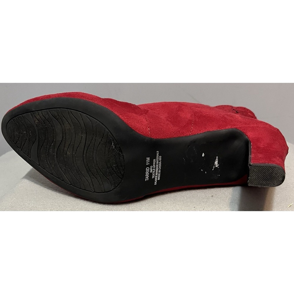 IMPO TARRID Women's Scarlett Red Faux Suede Ankle Boots, Size 11M - Picture 9 of 11